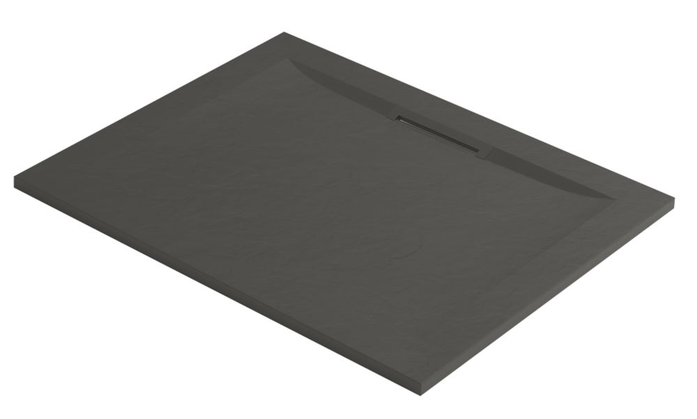 Image of Mira Flight Level Rectangular Shower Tray Textured Slate Grey 1400mm x 760mm x 25mm 