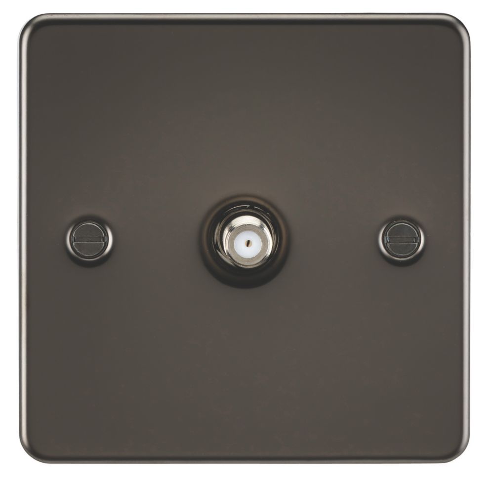 Image of Knightsbridge 1-Gang F-Type Satellite Socket Gunmetal 