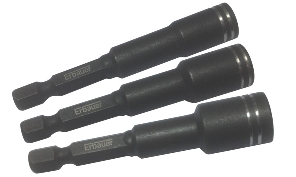 Image of Erbauer Impact Hex Nut Driver Set 3 Pack 