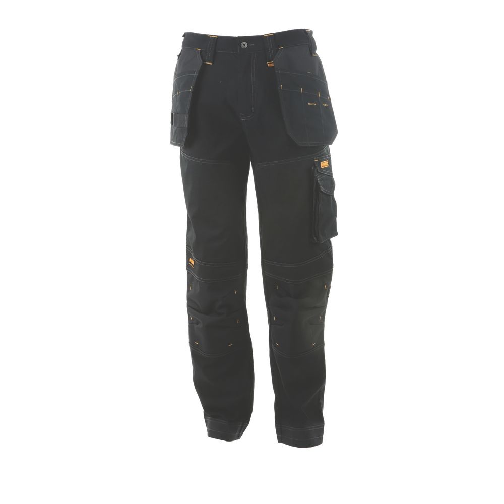 Image of DeWalt Logan Pro-Stretch Work Trousers Black 40" W 31" L 