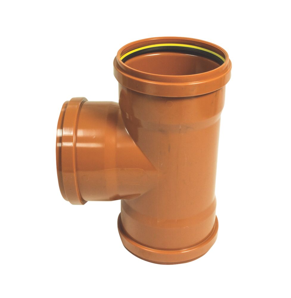 Image of FloPlast Push-Fit 87.5Â° Triple Socket Equal Junction 160mm 