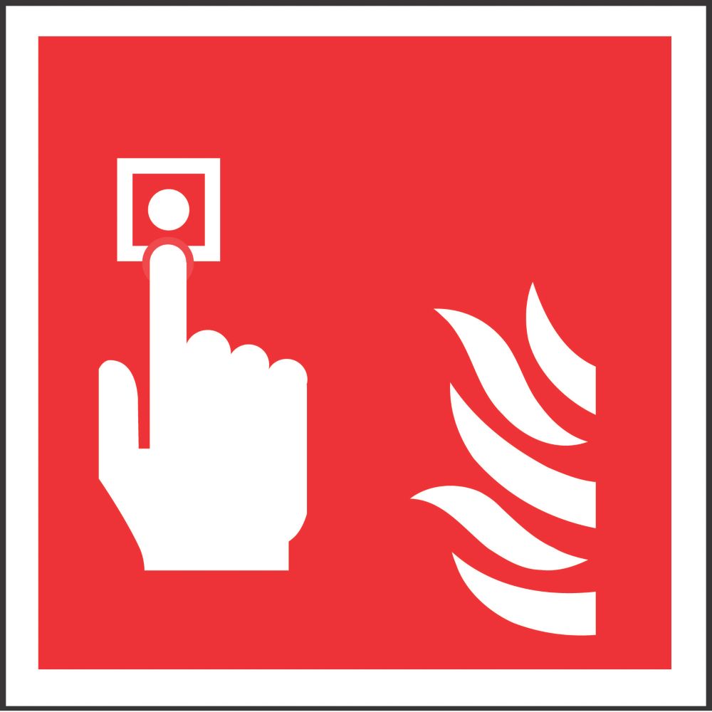 Image of Non Photoluminescent Fire Alarm Symbol Sign 100mm x 100mm 