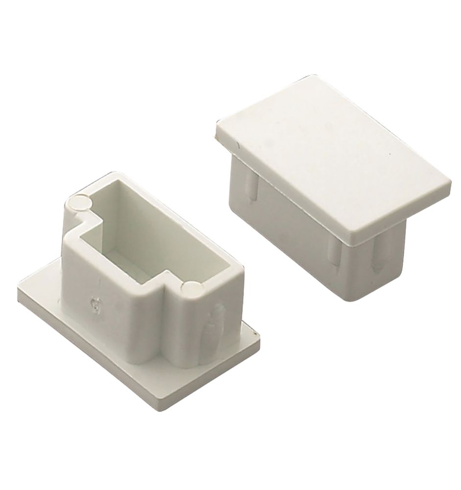 Image of Deta TTE Mini Trunking End Cap 25mm x 16mm 2 Pack 
