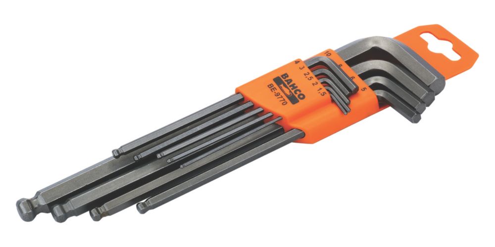 Image of Bahco Metric Long Ball-End Hex Key Set 9 Pcs 