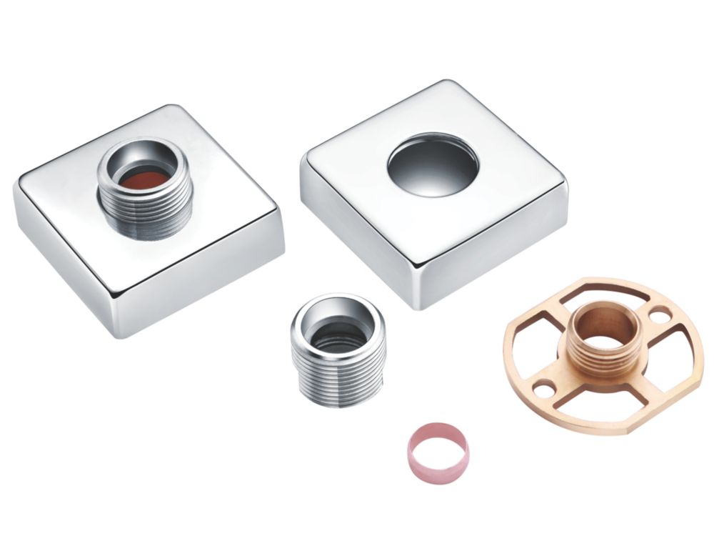 Image of Highlife Bathrooms Square Shower Brackets Chrome 