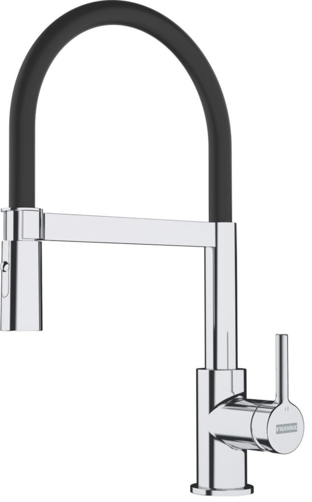 Image of Franke Lina Pull-Out Kitchen Tap Chrome and Black 