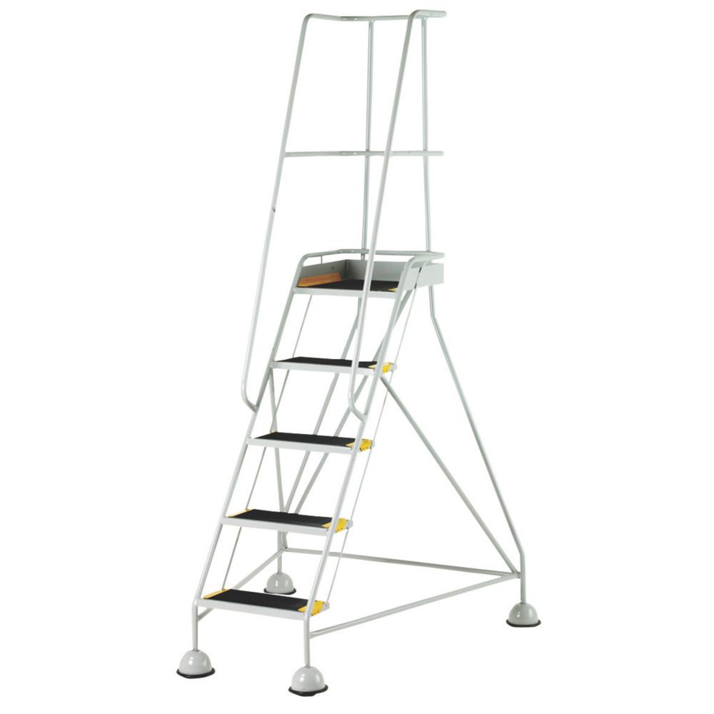 Image of TB Davies Stepmobile Plus Steel 5-Treads Grey Warehouse Steps 1.27m 
