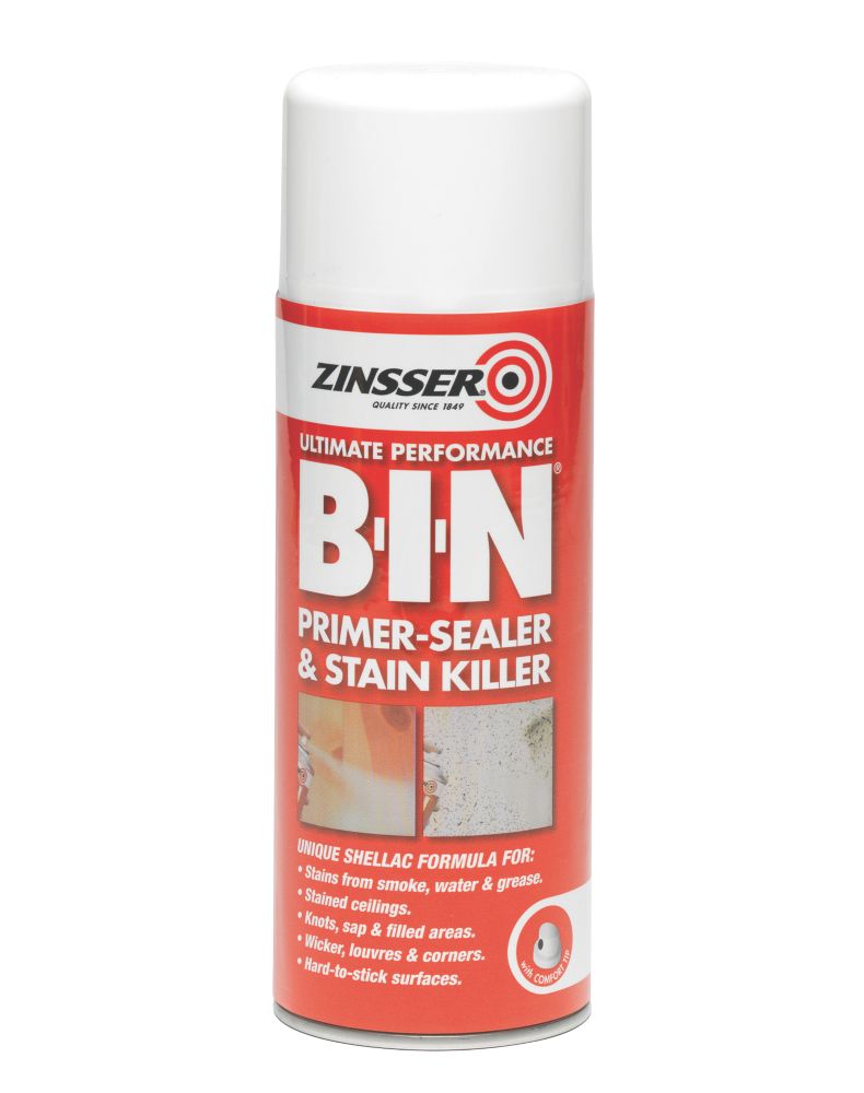 Image of Zinsser B-I-N Primer/Sealer & Stain Killer Spray Matt White 400ml 