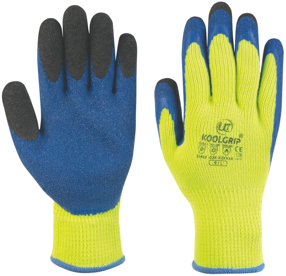 Image of UCI KoolGrip Thermal Latex Grip Gloves Yellow Large 