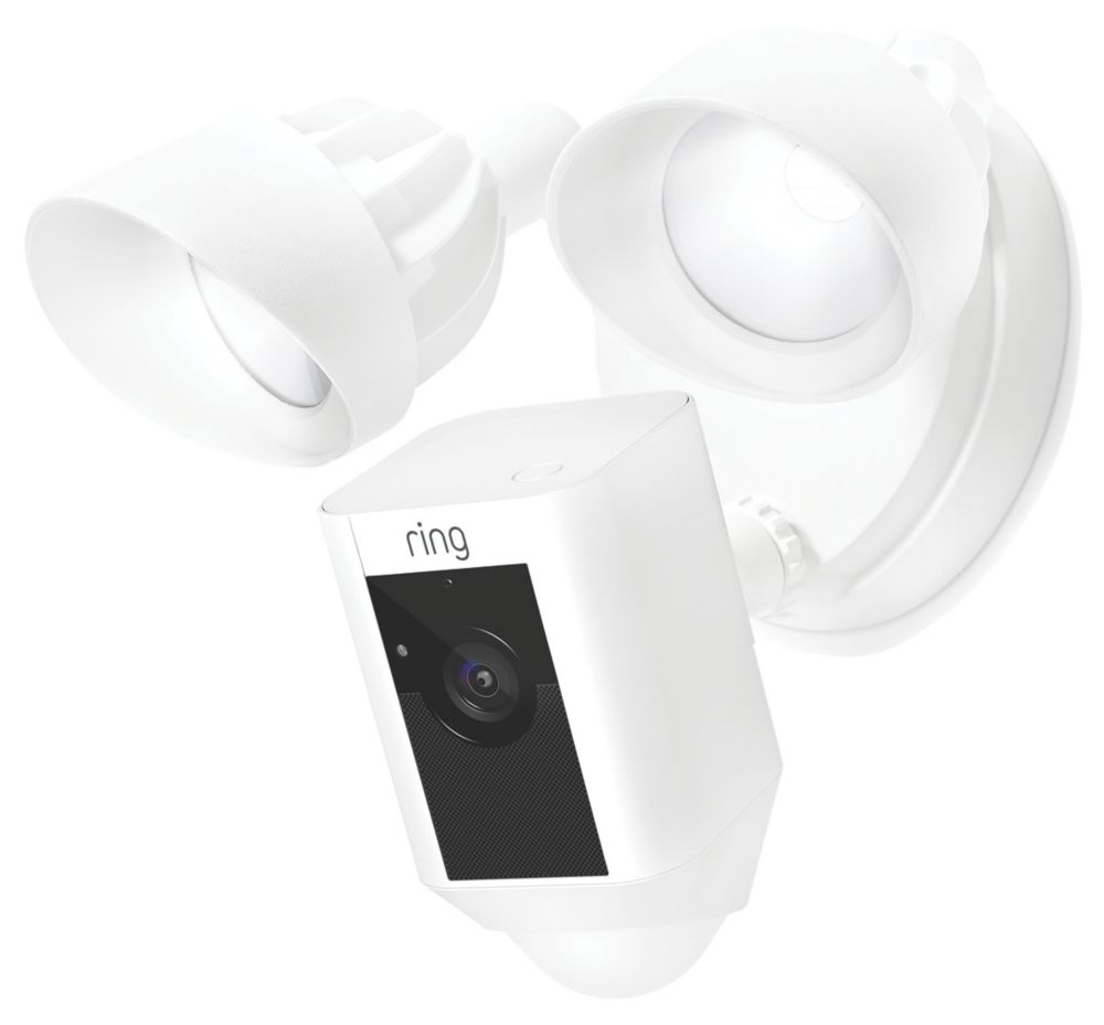 Image of Ring Cam Wired Plus 8SF1P1-WEU0 White Wired 1080p Outdoor Smart Camera with Floodlight with PIR Sensor 