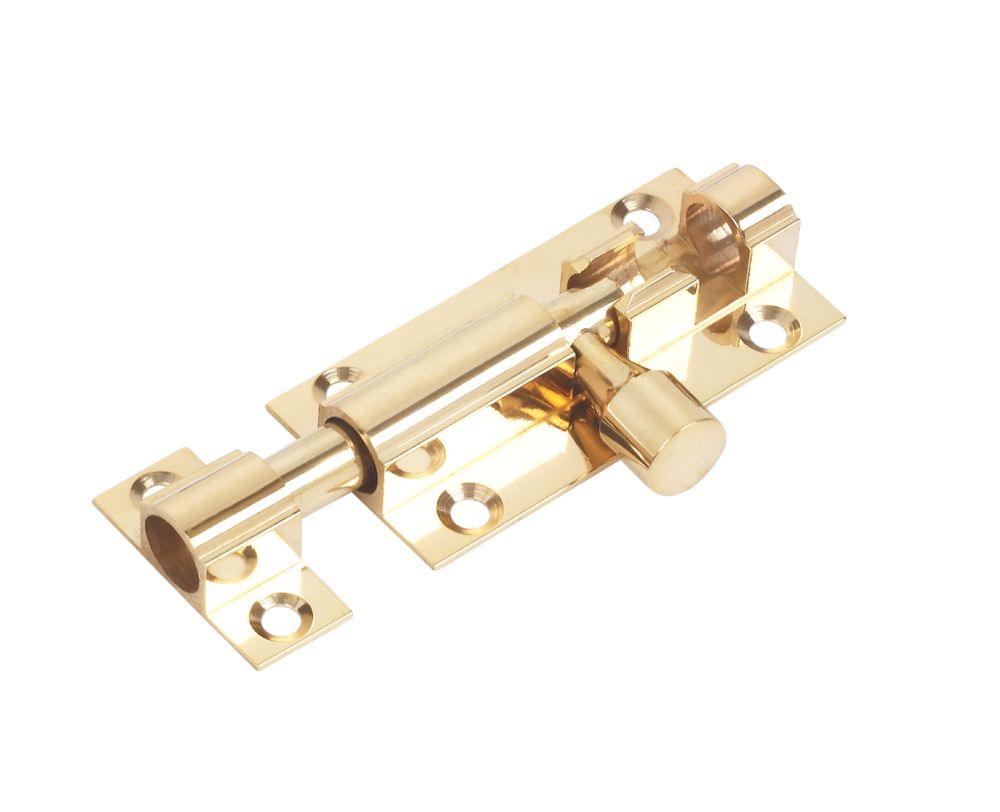 Image of Straight Door Bolt Polished Brass 51mm 
