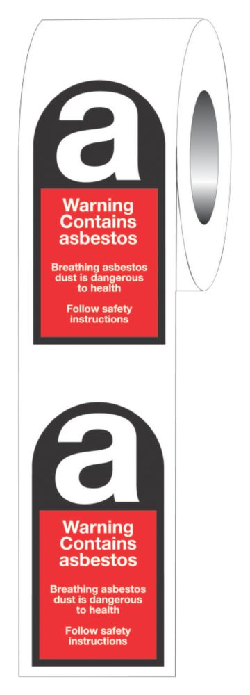 Image of "Warning Contains Asbestos" Adhesive Labels 52mm x 26mm 