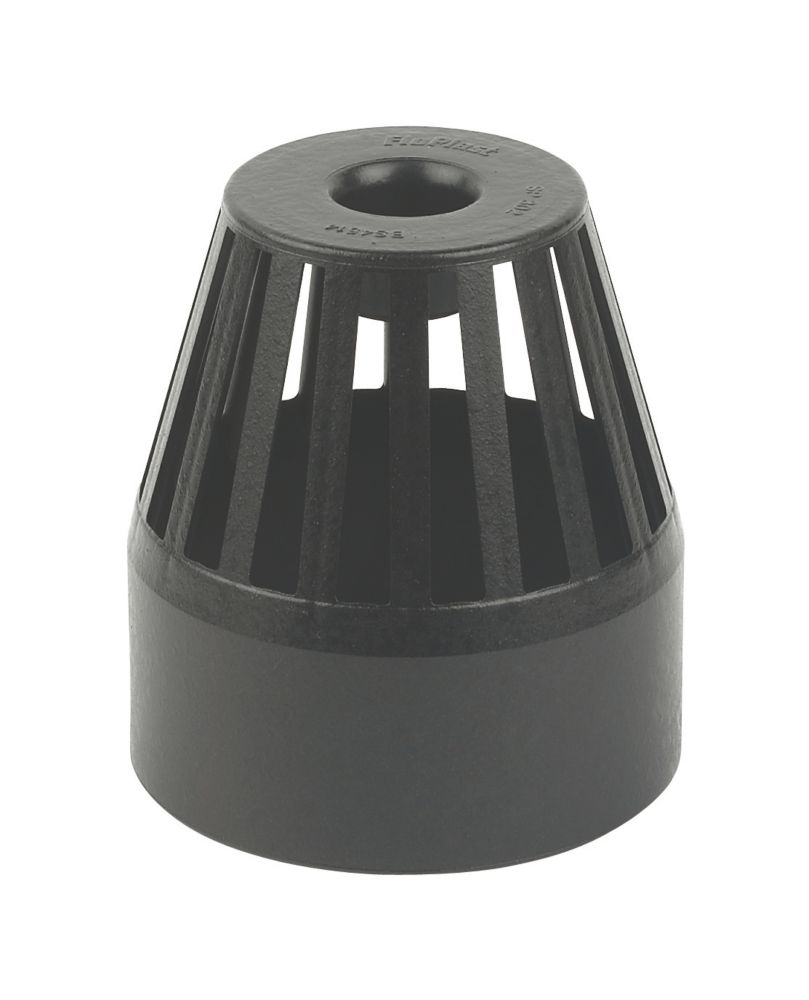 Image of FloPlast Cast Iron Effect Vent Terminal Black 110mm 