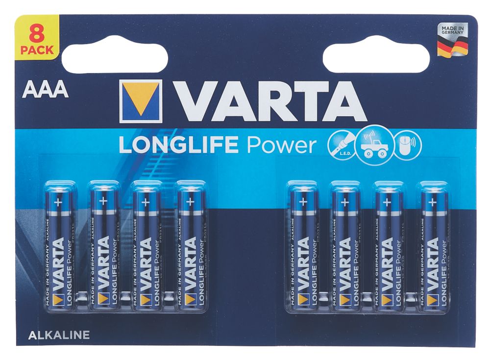 Image of Varta Longlife Power AAA High Energy Batteries 8 Pack 
