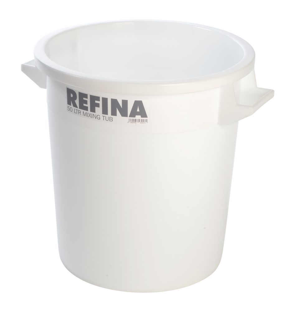 Image of Refina Plastic Mixing Tub White 50Ltr 