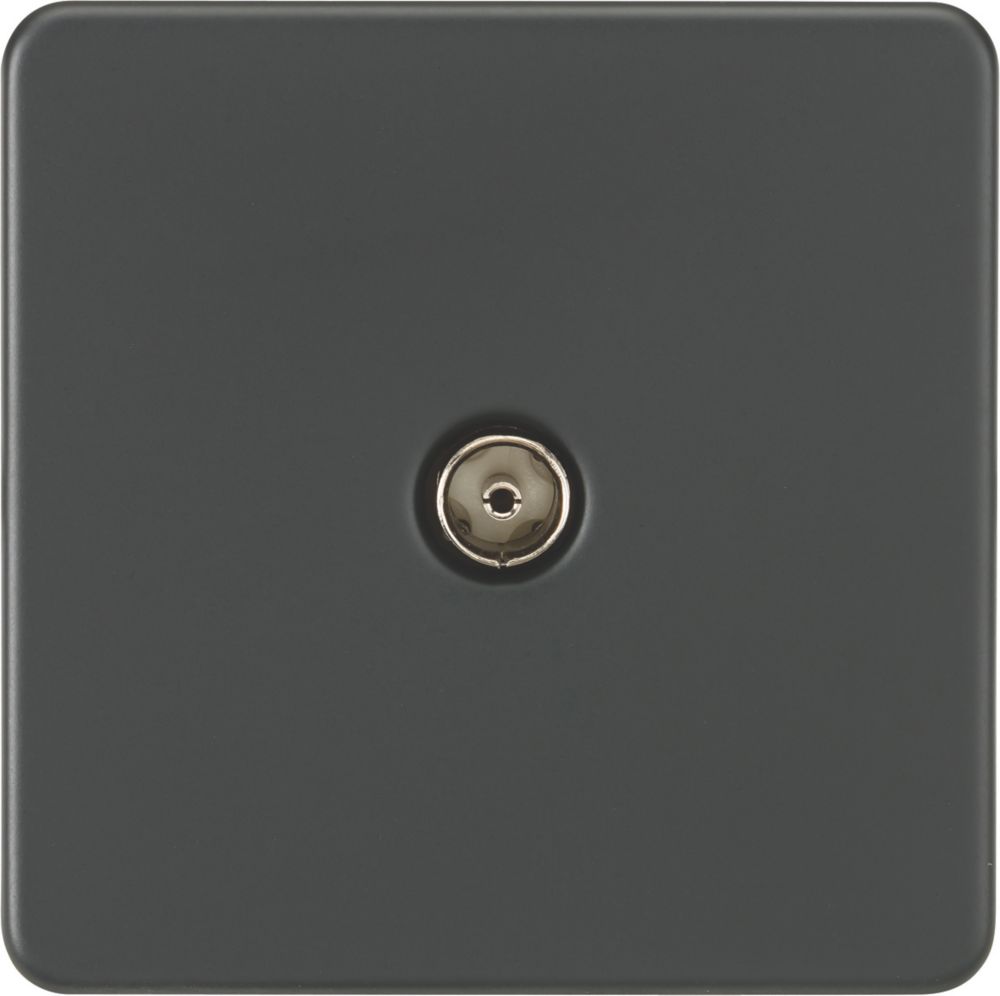 Image of Knightsbridge 1-Gang Coaxial TV Socket Anthracite 