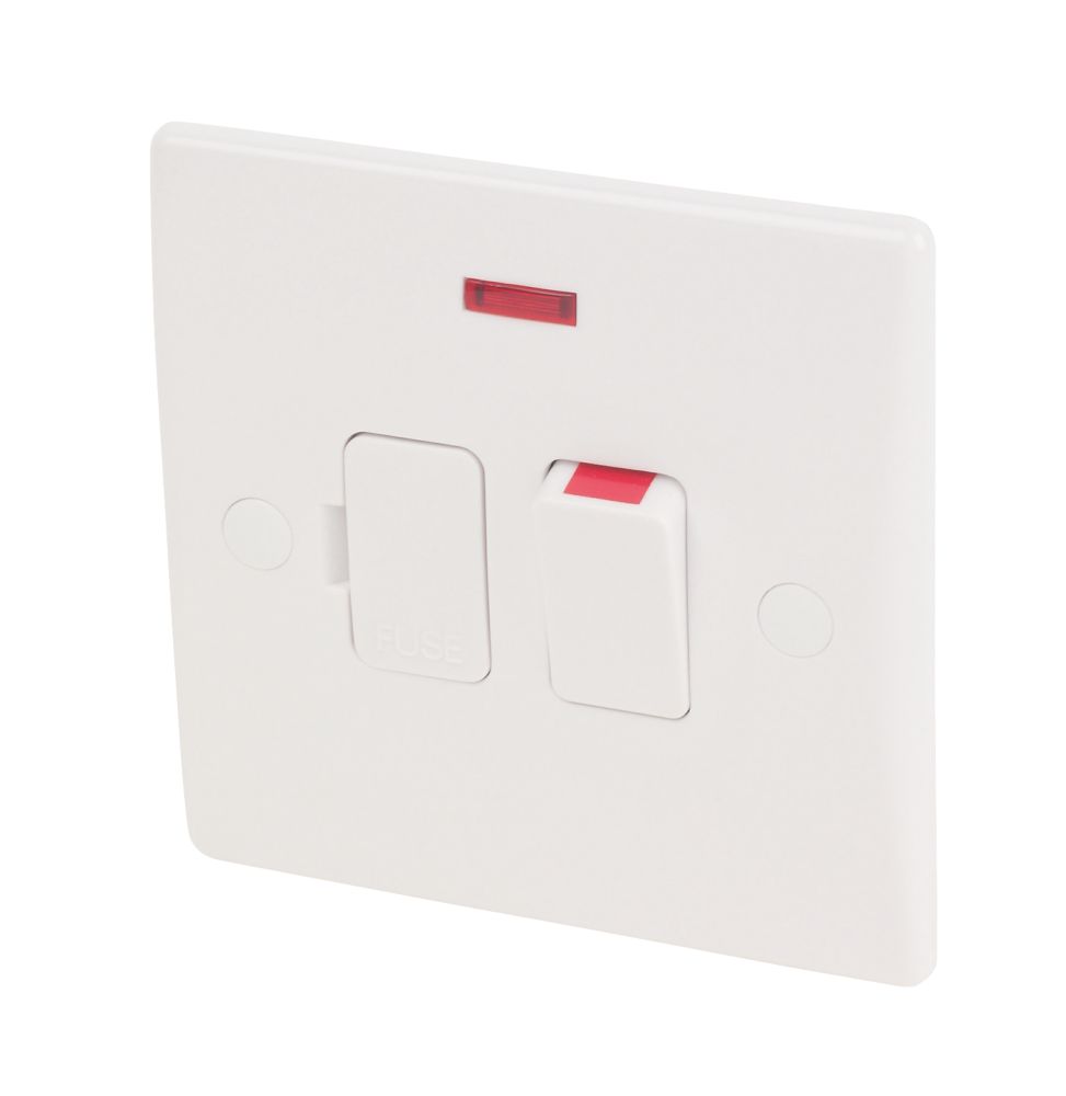 Image of Schneider Electric Ultimate Slimline 13A Switched Fused Spur with Neon White 