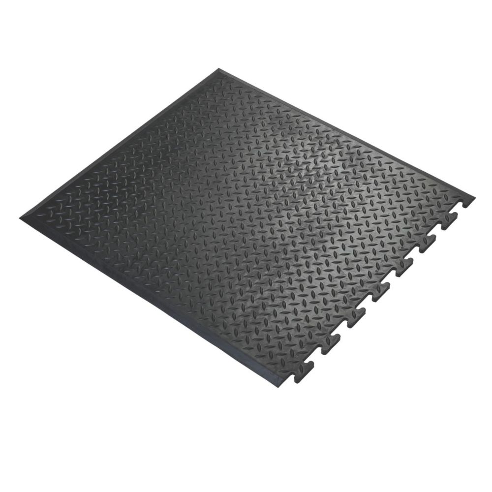 Image of COBA Europe Comfort-Lok Anti-Fatigue Floor End Mat Black 0.8m x 0.7m x 12.5mm 