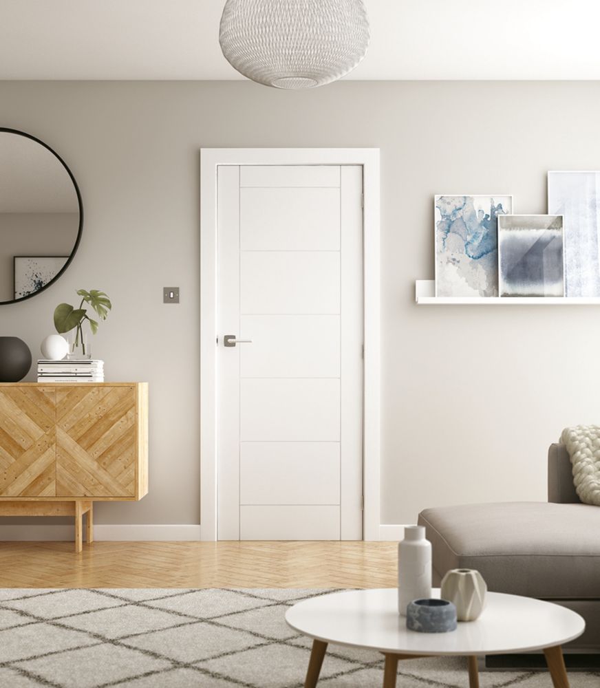 Image of Jeld-Wen Primed White Wooden Ladder Internal Door 1981mm x 610mm 