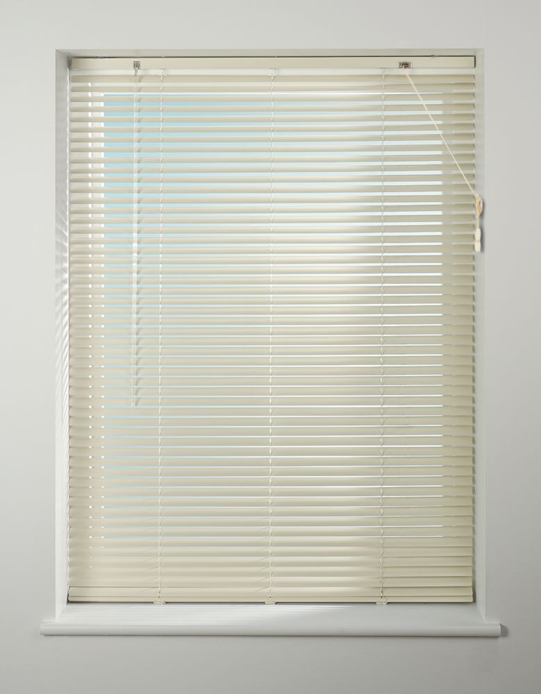 Image of Universal Aluminium Venetian Non-Blackout Blind Cream 1350mm x 1600mm Drop 