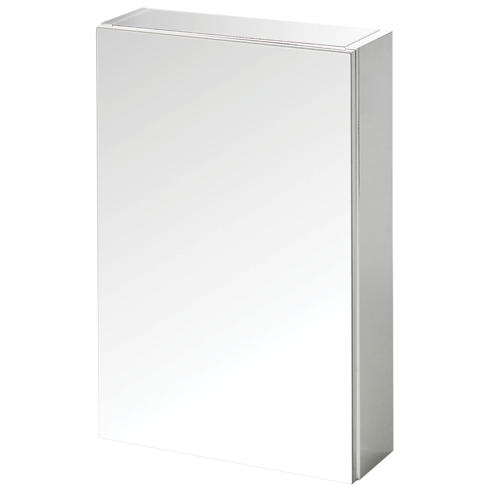 Image of Imandra Mirrored Bathroom Cabinet Silver Matt 400mm x 150mm x 600mm 