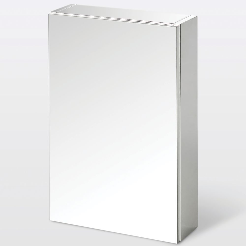 Image of Imandra Mirrored Bathroom Cabinet Silver Matt 400mm x 150mm x 600mm 