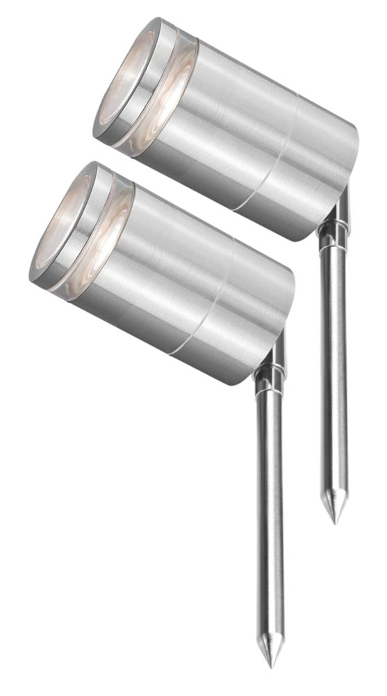 Image of 4lite Marinus Outdoor Spike Lights Stainless Steel 2 Pack 