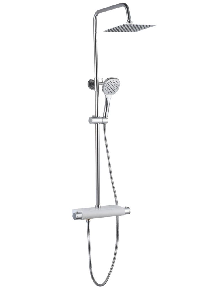 Image of ETAL Garda Rear-Fed Exposed Polished Chrome Thermostatic Bar Mixer Shower 