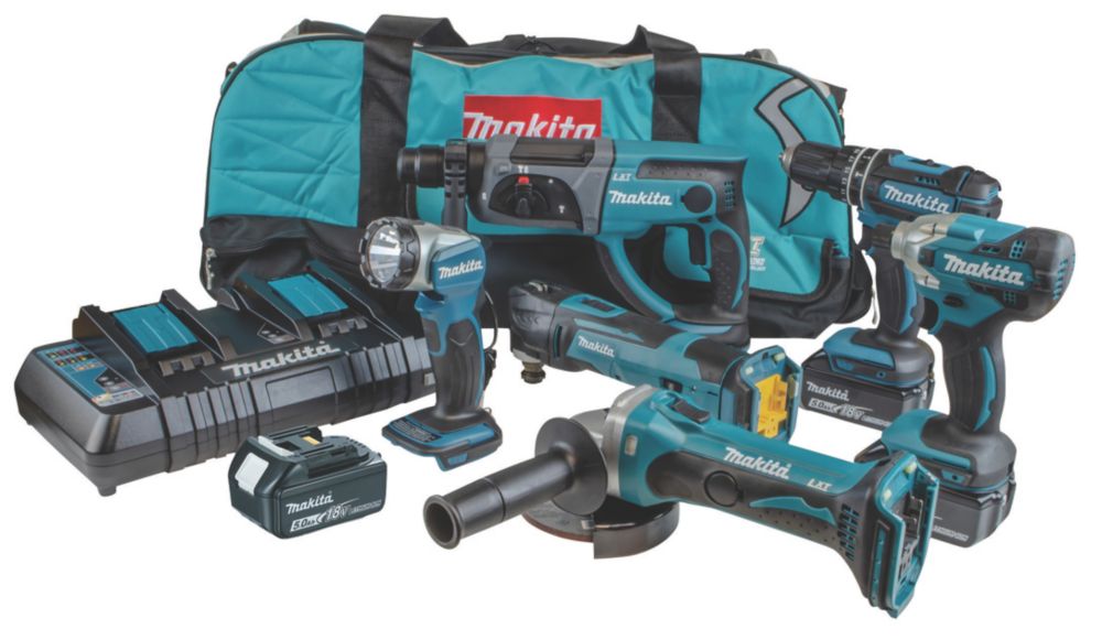 Image of Makita DLX6100PX1 18V 3 x 3.0Ah Li-Ion LXT Cordless 6 Piece Kit 