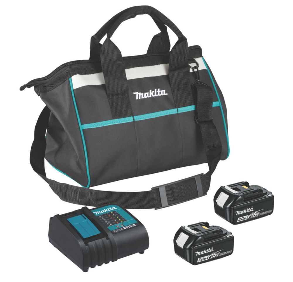 Image of Makita P-84280 18V 3.0Ah Li-Ion LXT Batteries & Charger Kit 