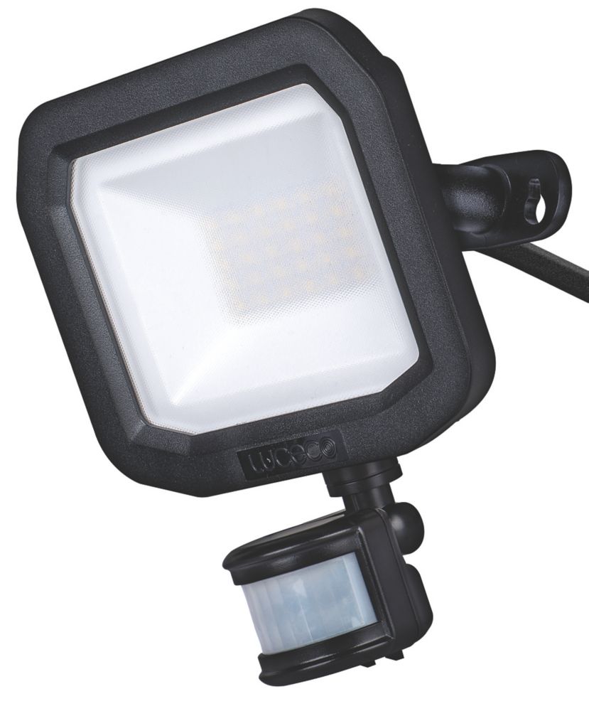 Image of Luceco Castra Outdoor LED Floodlight With PIR Sensor Black 20W 2200lm 