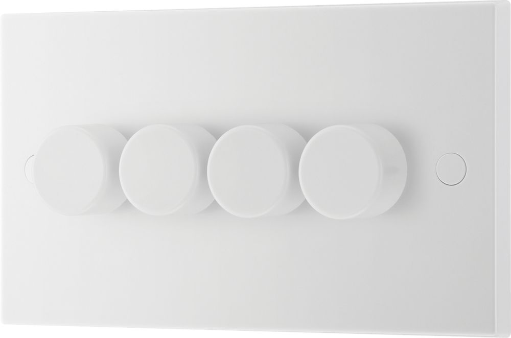 Image of British General 4-Gang 2-Way LED Dimmer Switch White 