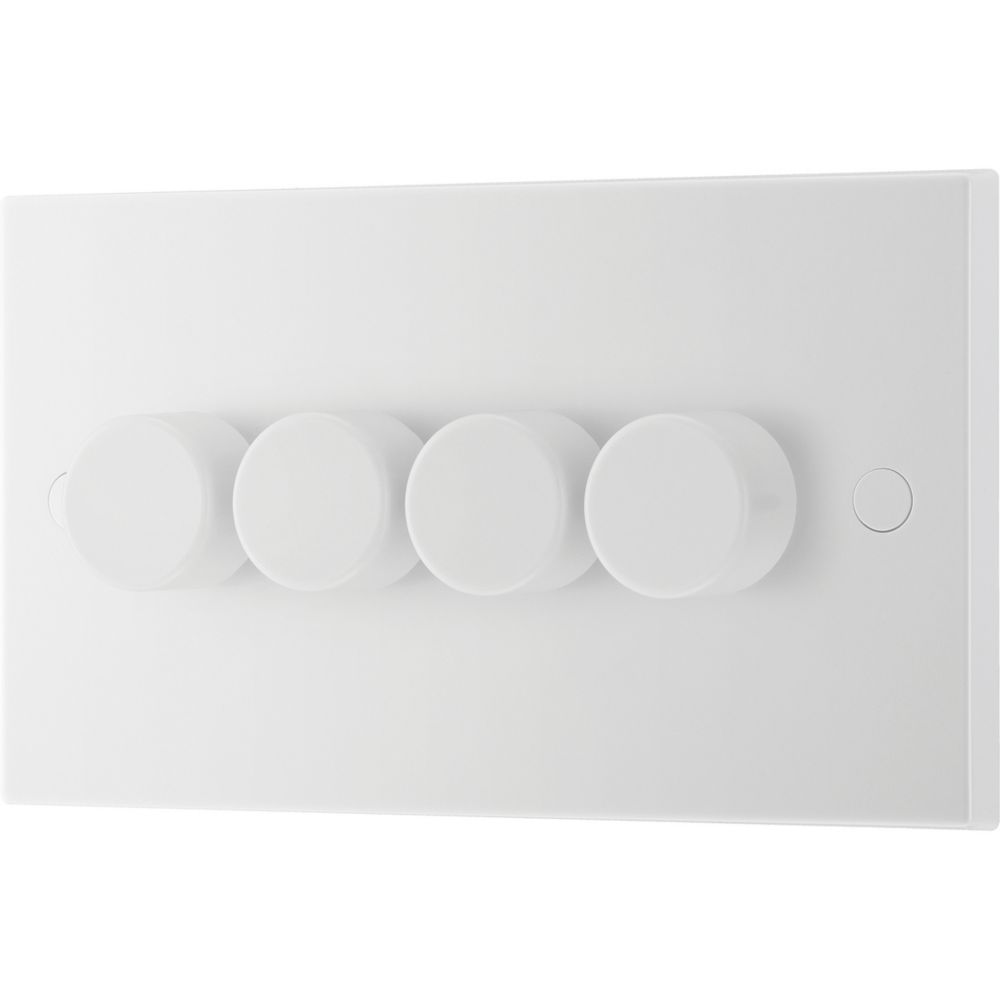 Image of British General 4-Gang 2-Way LED Dimmer Switch White 