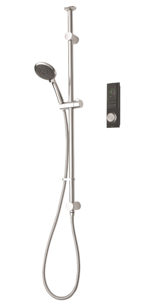 Image of Triton H2ome Gravity-Pumped Ceiling-Fed Single Outlet Black Thermostatic Digital Mixer 