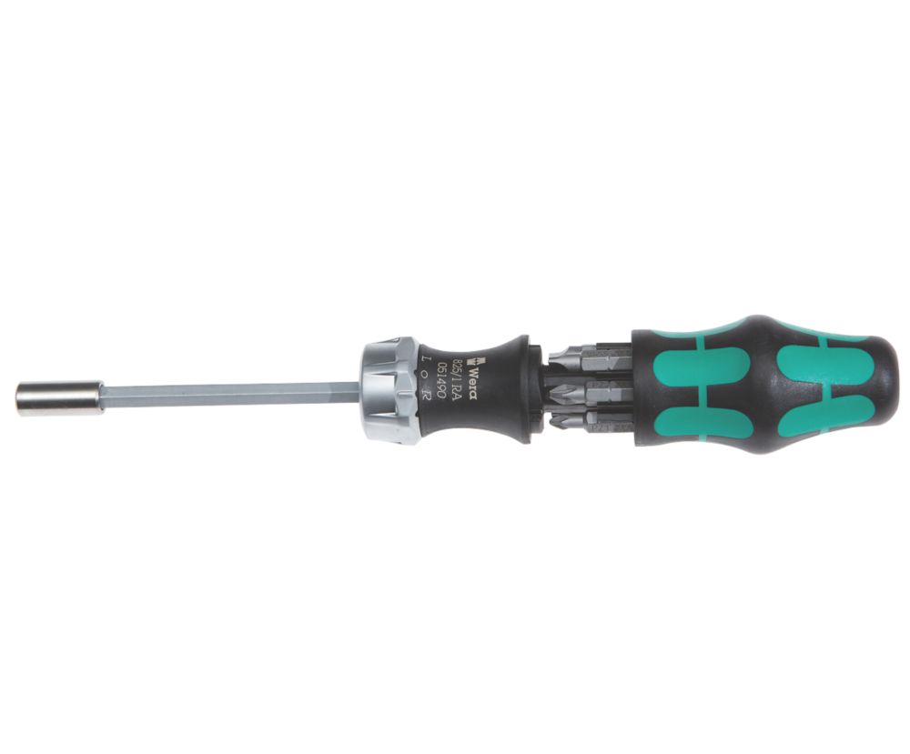 Image of Wera Kraftform Kompakt Interchangeable Ratcheting Screwdriver Bit Set 7 Piece Set 