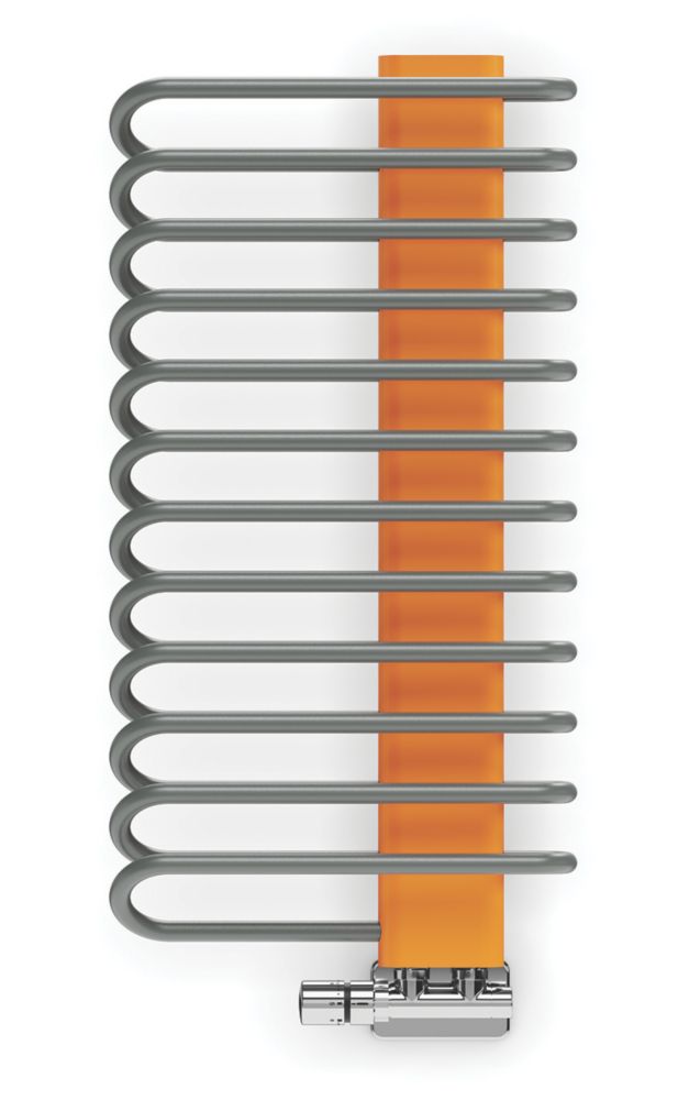 Image of Terma Michelle Designer Towel Rail 780mm x 400mm Grey / Orange 1244BTU 