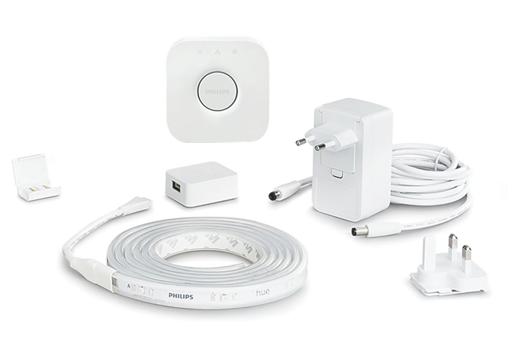 Image of Philips Hue 2m LED Light Strip & Bridge Kit 20W 1700lm 2 Pieces 