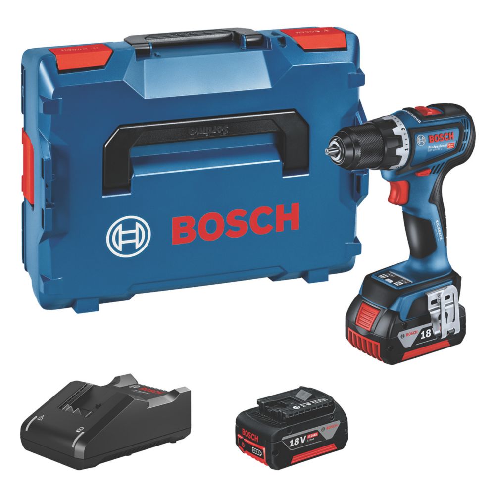 Image of Bosch GSR 18V-90 C 18V 2 x 4.0Ah Li-Ion Coolpack Brushless Cordless Drill Driver 