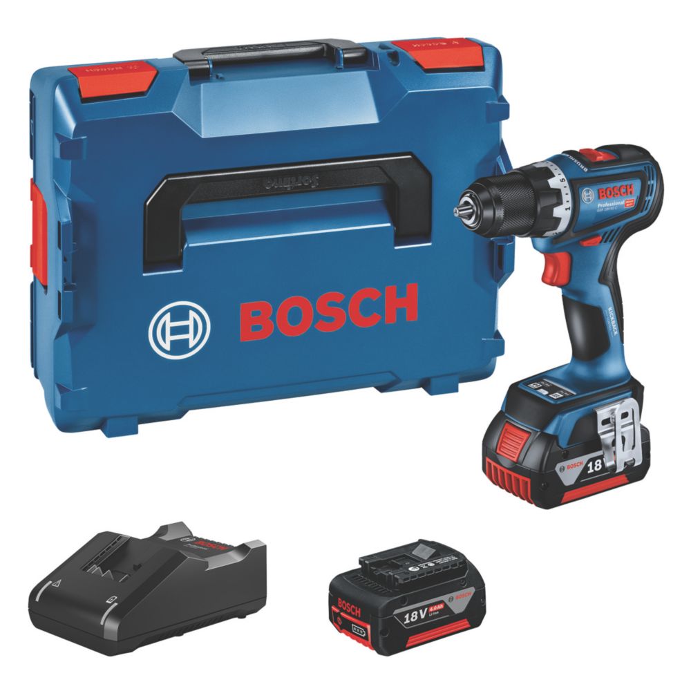 Image of Bosch GSR 18V-90 C 18V 2 x 4.0Ah Li-Ion Coolpack Brushless Cordless Drill Driver 