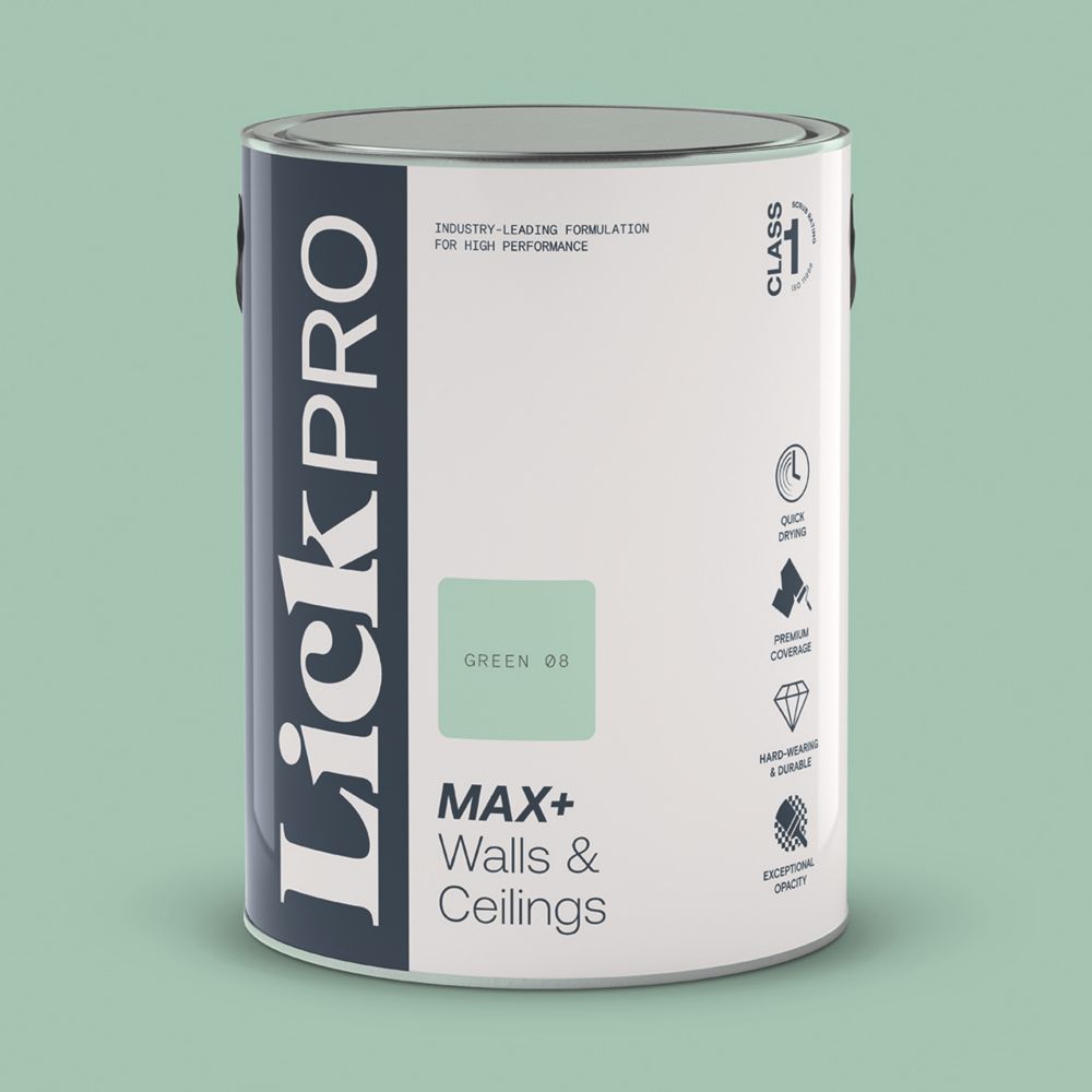 Image of LickPro Eggshell Green 08 Emulsion Paint 5Ltr 