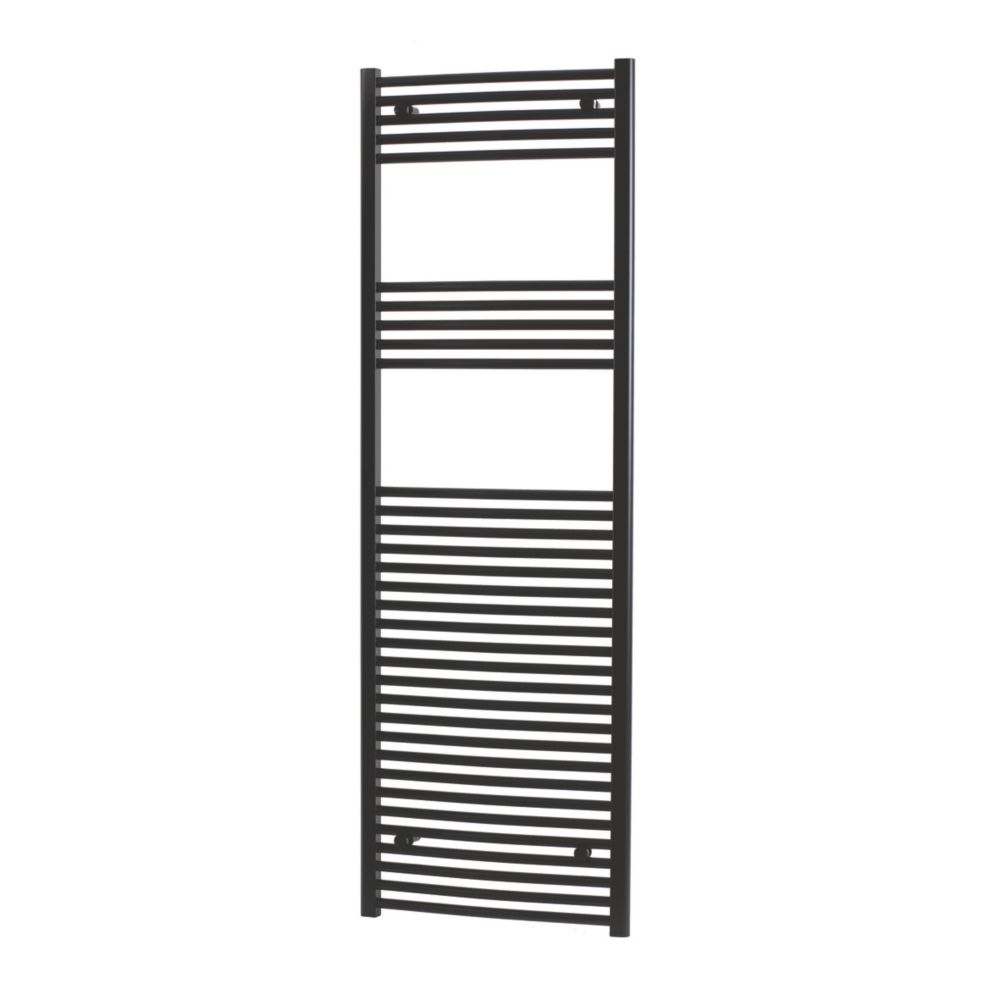 Image of Flomasta Curved Towel Radiator 1800mm x 600mm Black 3146BTU 