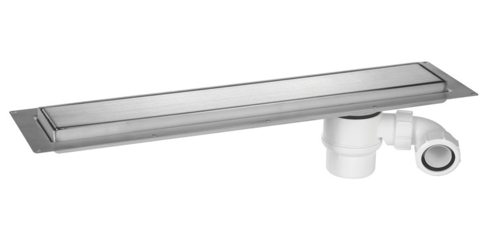 Image of McAlpine CD600-B Channel Drain Brushed Stainless Steel 610mm x 150mm 