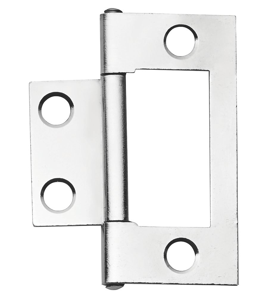 Image of Polished Chrome Flush Hinges 51mm x 25mm 2 Pack 