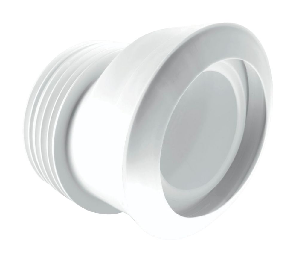 Image of McAlpine MACFIT Rigid 20mm Offset WC Pan Connector White 130mm 