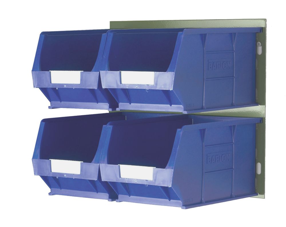 Image of TC4 4 PC Wall Mountable Bin Kit Blue 