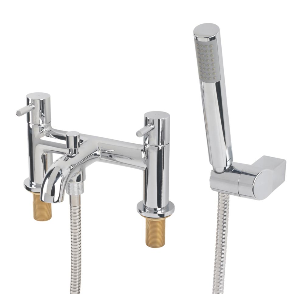 Image of Swirl Ola Deck-Mounted Bath/Shower Mixer Chrome 