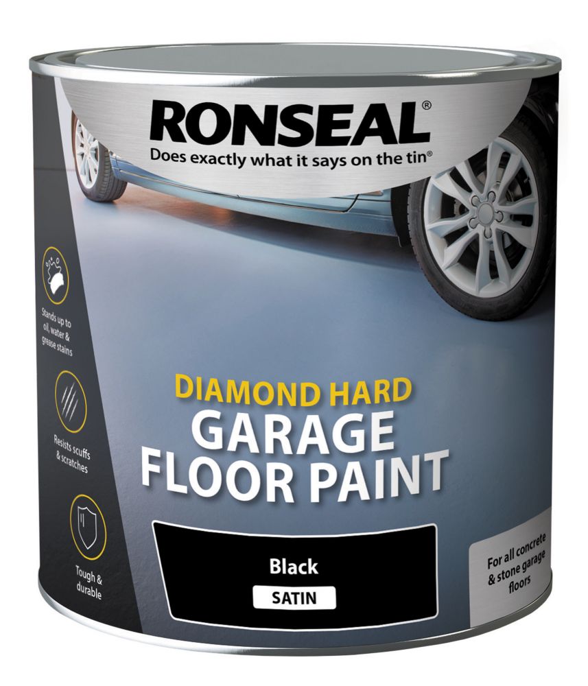 Image of Ronseal Diamond Hard Garage Floor Paint Black 2.5Ltr 