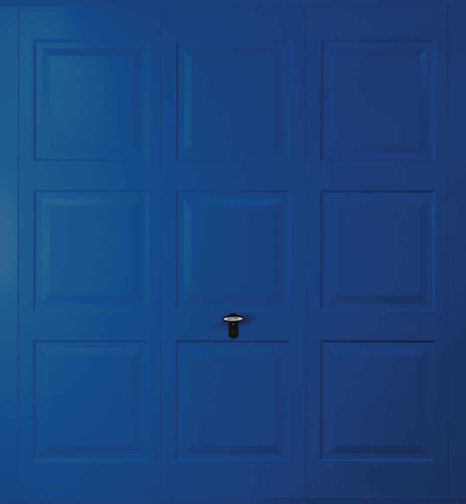 Image of Gliderol Georgian 7' x 7' Non-Insulated Frameless Steel Up & Over Garage Door Signal Blue 