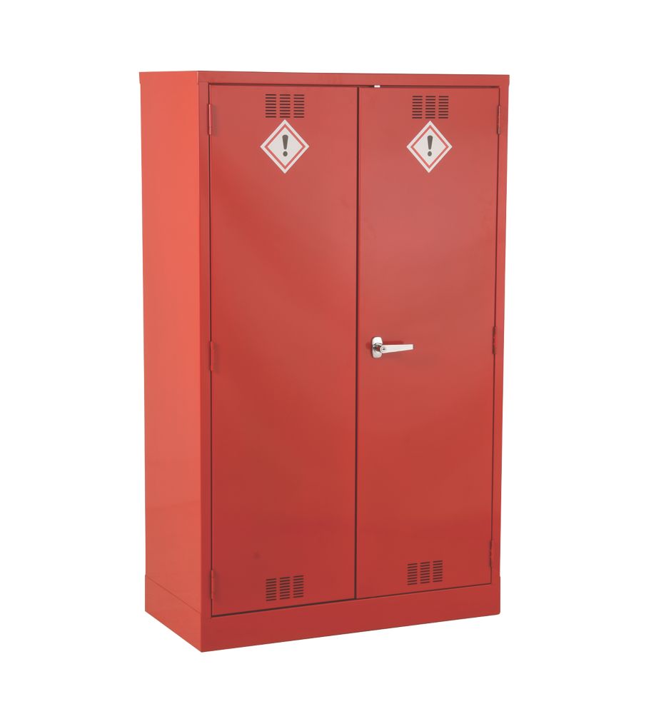 Image of 2-Shelf Pesticide Cabinet Red 915mm x 457mm x 1524mm 