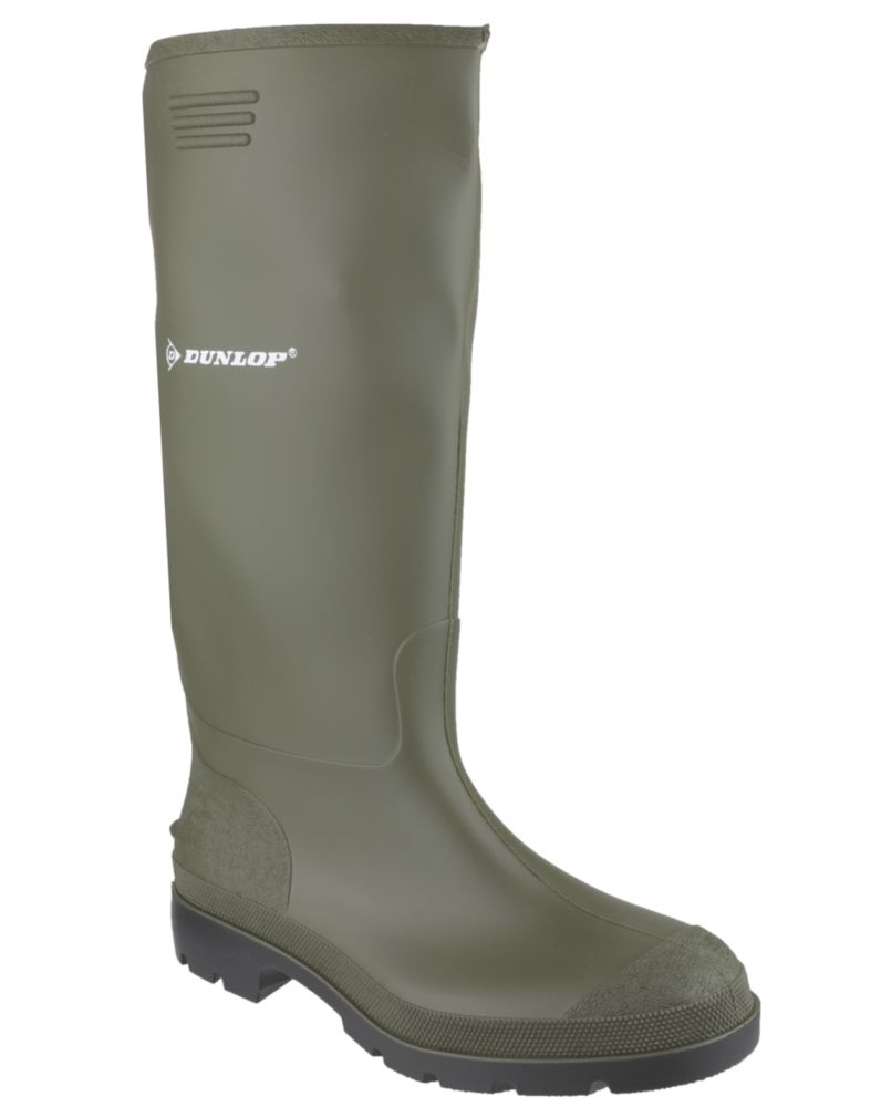 Image of Dunlop Pricemaster 380VP Metal Free Non Safety Wellies Green Size 4 